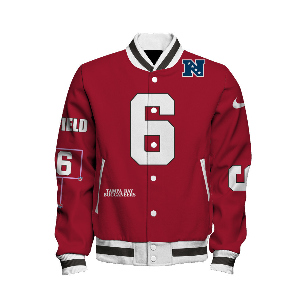 Baker Mayfield #6 Tampa Bay Buccaneers National Football League Unisex Varsity Jacket - Famjoys Baker Mayfield #6 Tampa Bay Buccaneers National Football League Unisex Varsity Jacket - Famjoys