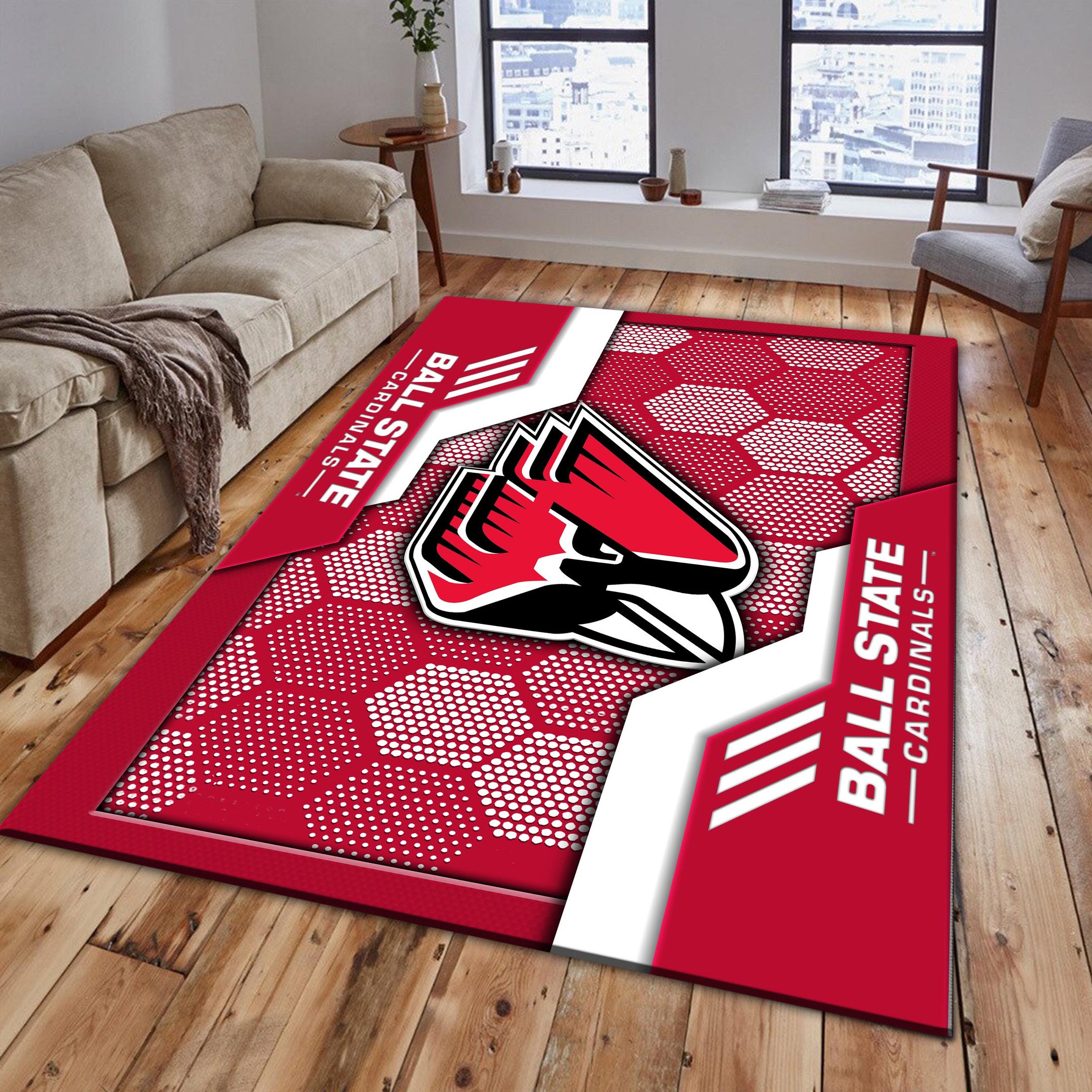 Ball State Cardinals Area Rugs 3767 - Famjoys Ball State Cardinals Area Rugs 3767 - Famjoys
