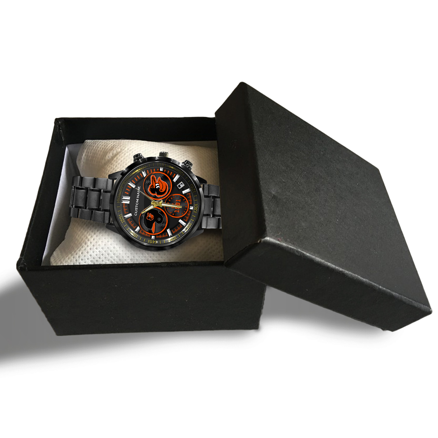 Baltimore Orioles – Black Stainless Steel Watch - Famjoys Baltimore Orioles – Black Stainless Steel Watch - Famjoys