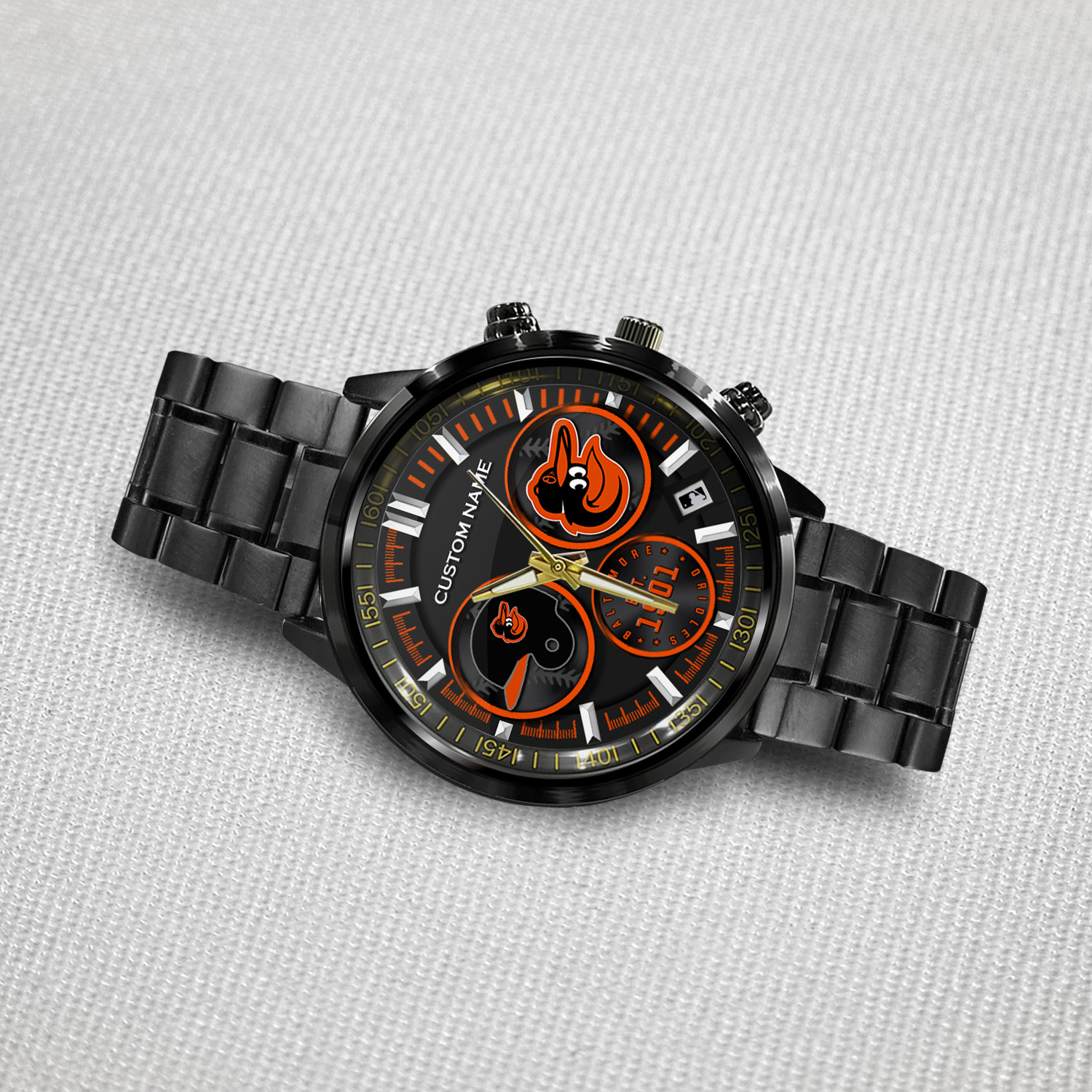 Baltimore Orioles – Black Stainless Steel Watch - Famjoys Baltimore Orioles – Black Stainless Steel Watch - Famjoys