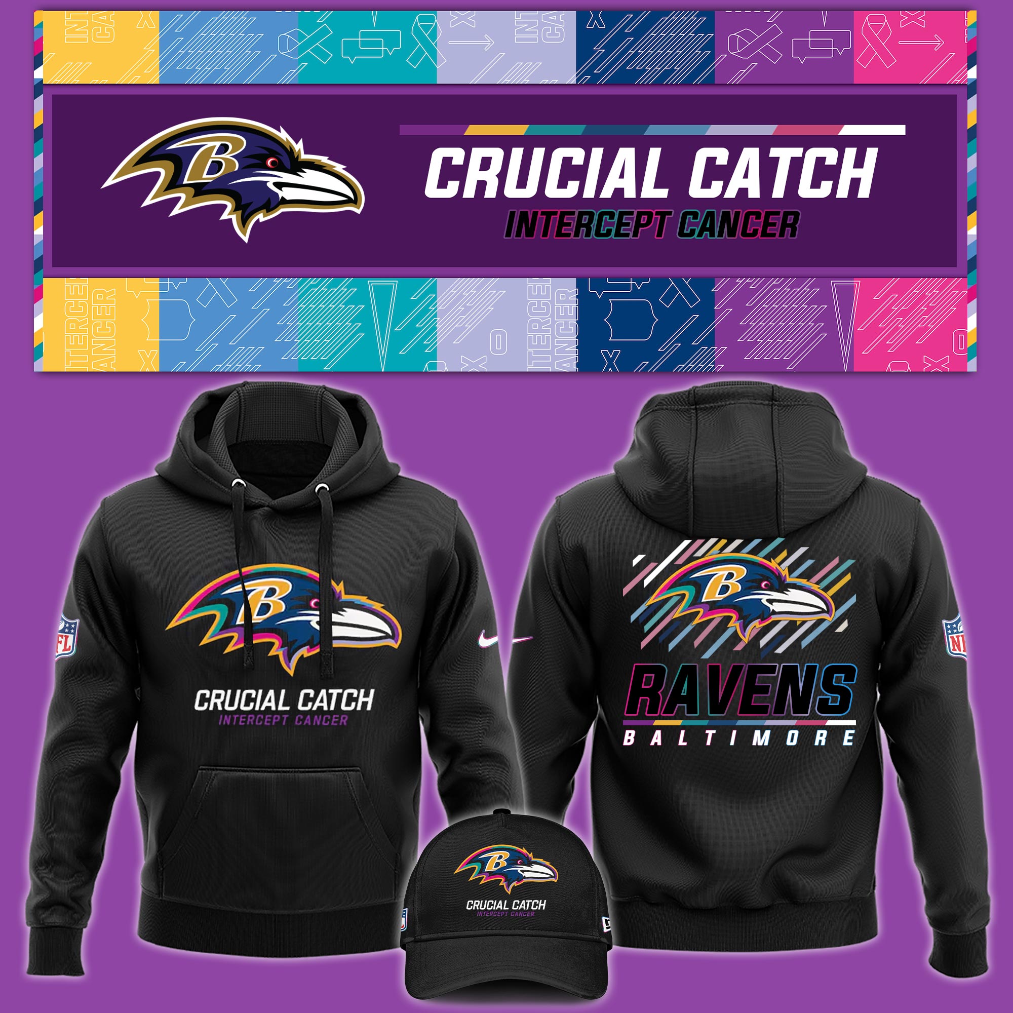 Baltimore Raven Crucial Catch Hoodie - Famjoys Baltimore Raven Crucial Catch Hoodie - Famjoys
