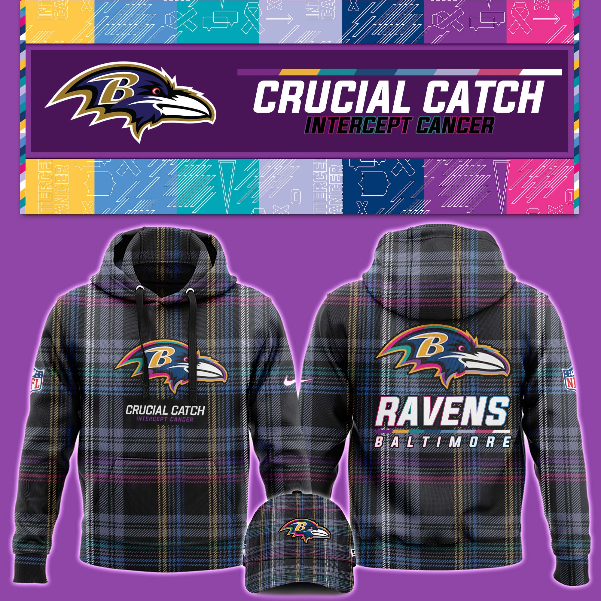 Baltimore Raven Crucial Catch Hoodie - Famjoys Baltimore Raven Crucial Catch Hoodie - Famjoys