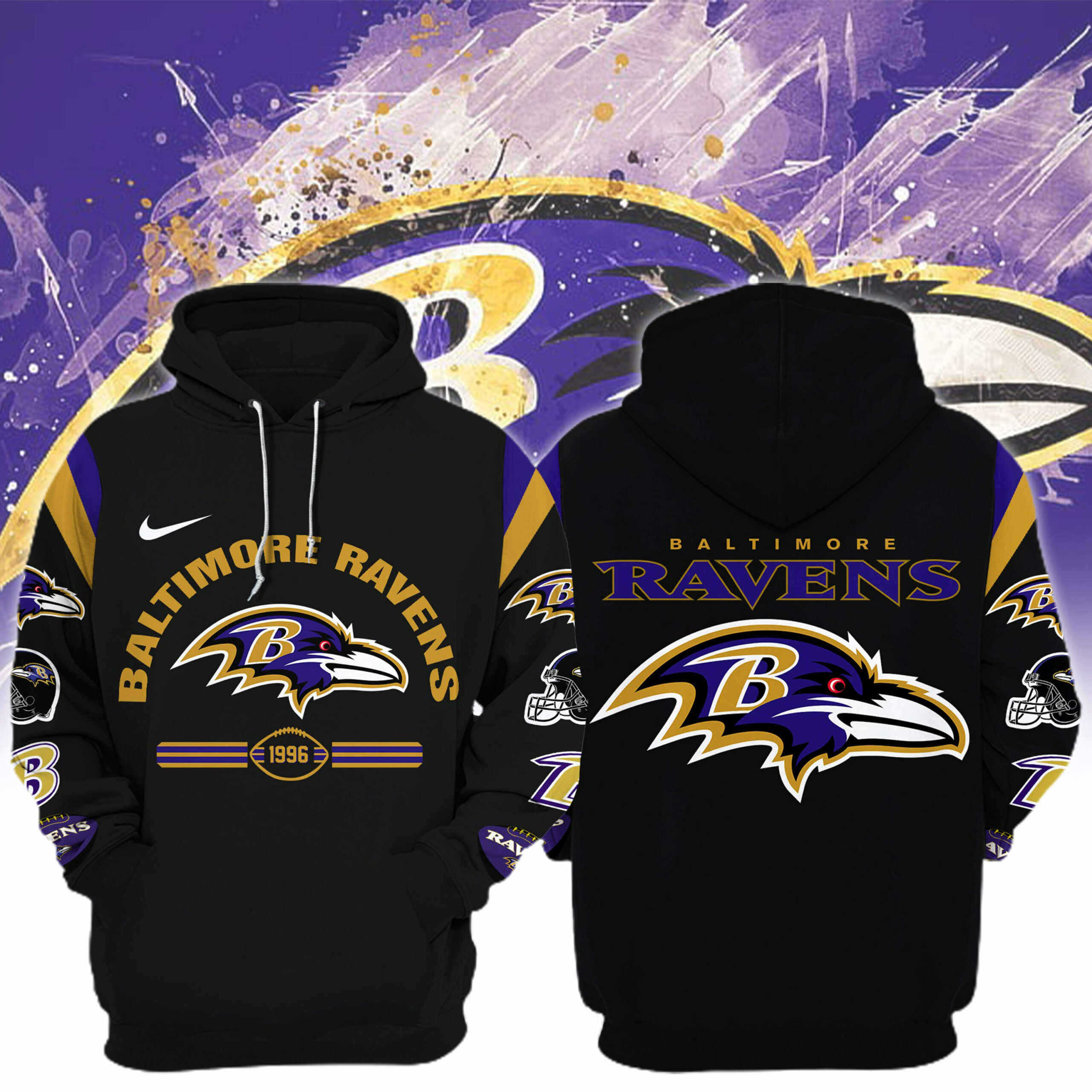 Baltimore Raven Hoodie 03 - Famjoys Baltimore Raven Hoodie 03 - Famjoys