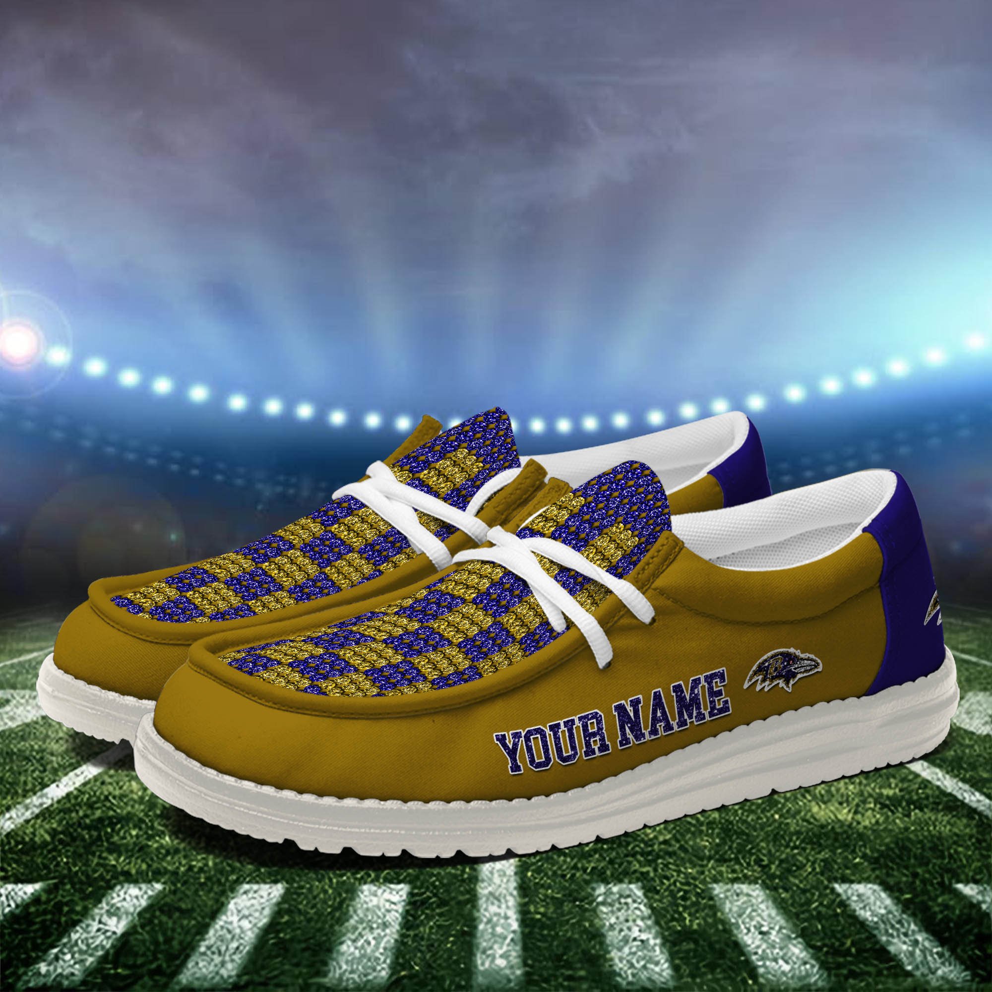 Baltimore Ravens 32 Teams HeyDude Canvas Loafer Shoes Personalized Your Name - Famjoys Baltimore Ravens 32 Teams HeyDude Canvas Loafer Shoes Personalized Your Name - Famjoys