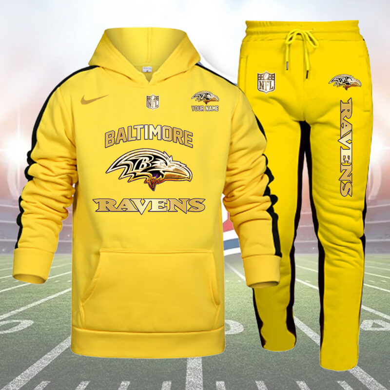 Baltimore Ravens-32 Teams Personlized Golden Logo Hoodie Set-SP11012467ID03 - Famjoys Baltimore Ravens-32 Teams Personlized Golden Logo Hoodie Set-SP11012467ID03 - Famjoys