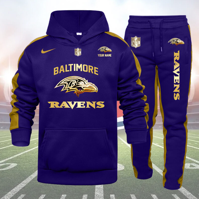 Baltimore Ravens-32 Teams Personlized Golden Logo Hoodie Set-SP11012467ID03 - Famjoys Baltimore Ravens-32 Teams Personlized Golden Logo Hoodie Set-SP11012467ID03 - Famjoys