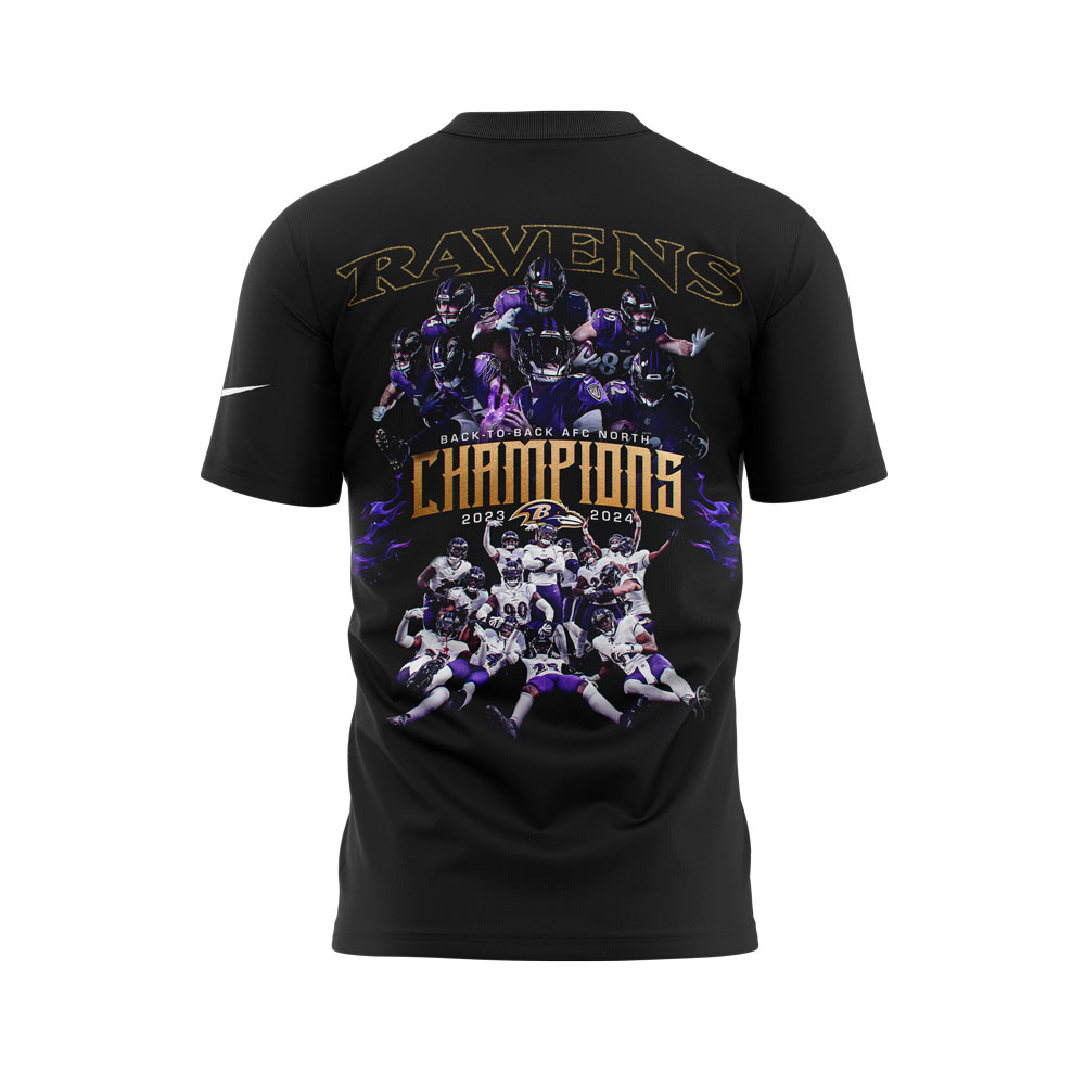 Baltimore Ravens AFC North Division Champions T-shirt V2 - Famjoys Baltimore Ravens AFC North Division Champions T-shirt V2 - Famjoys