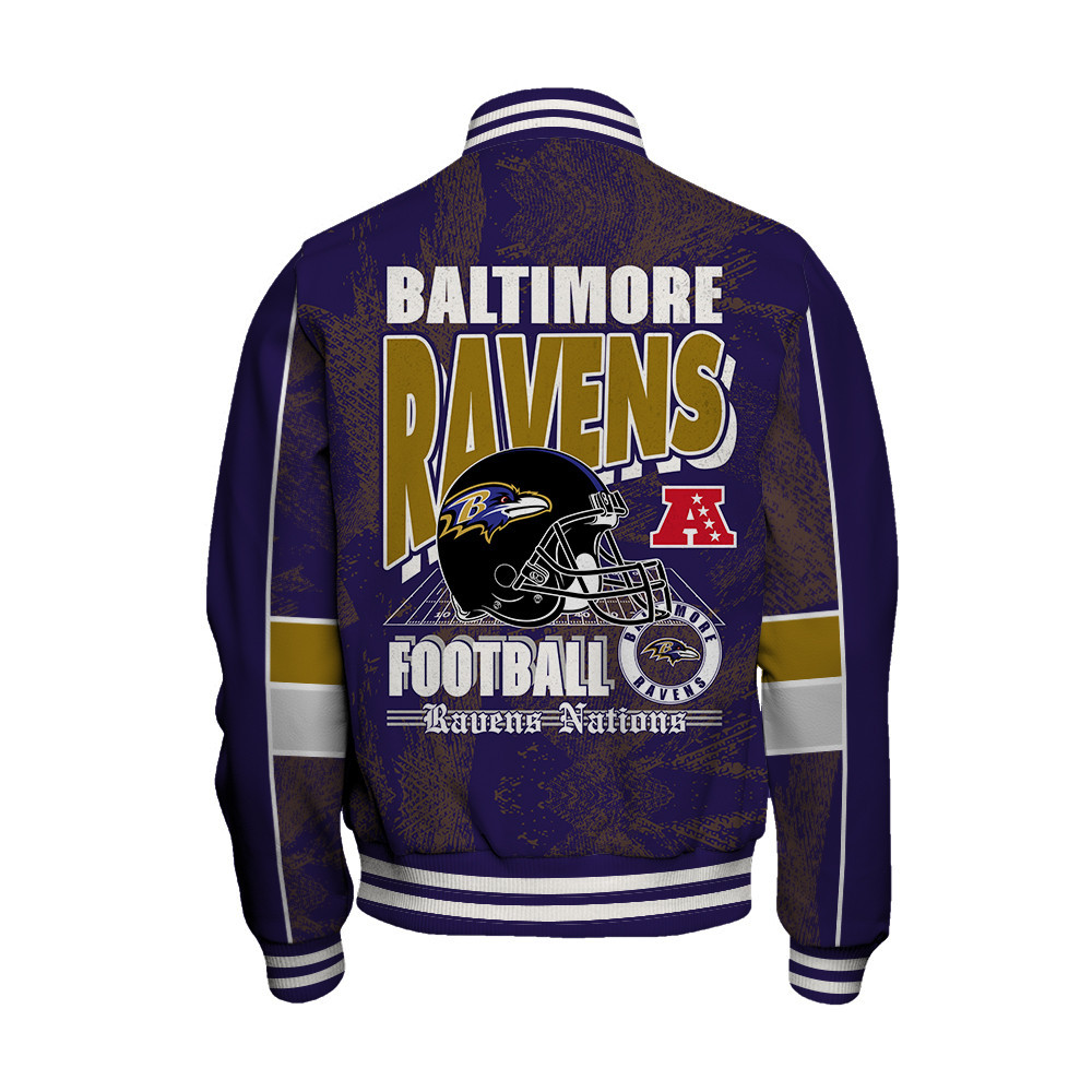 Baltimore Ravens - Cheering Symbols Unisex Varsity Jacket - Famjoys Baltimore Ravens - Cheering Symbols Unisex Varsity Jacket - Famjoys