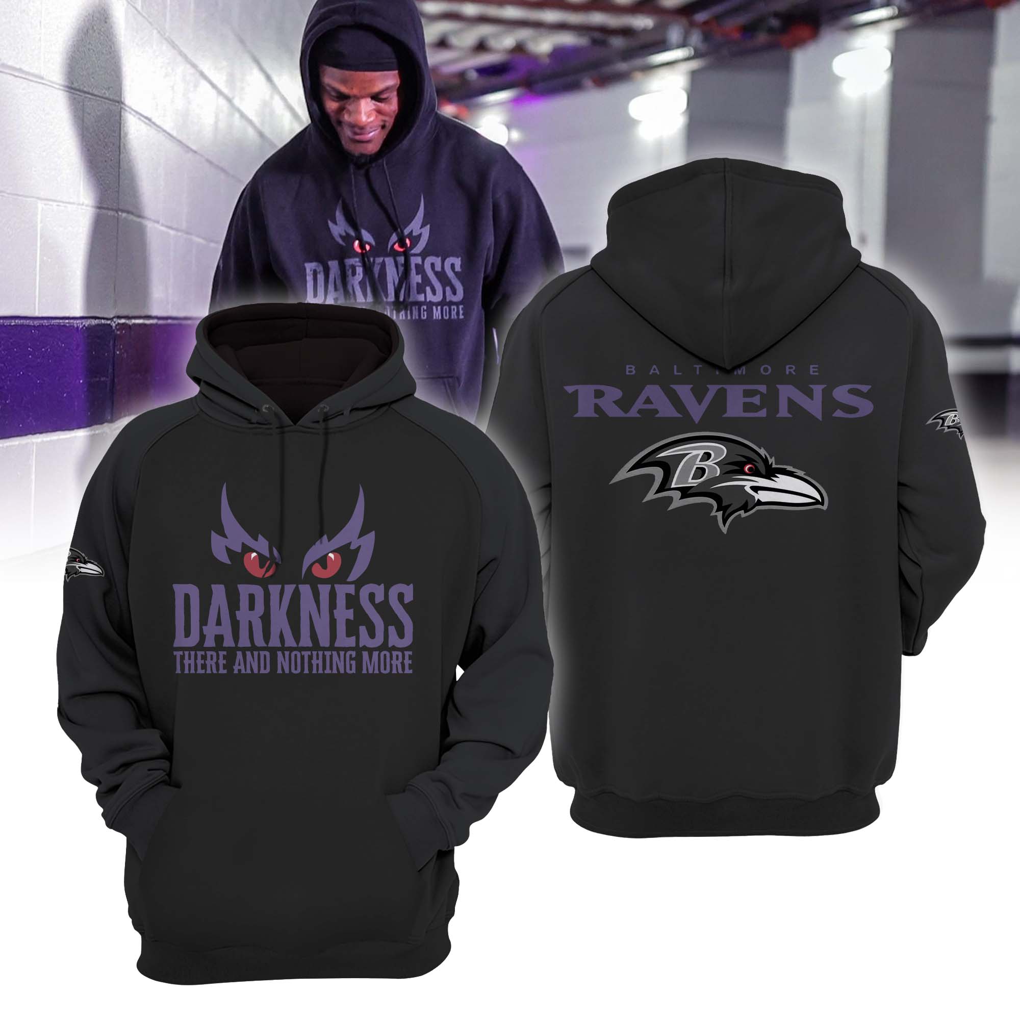 Baltimore Ravens Darkness There And Nothing More Hoodie - Famjoys Baltimore Ravens Darkness There And Nothing More Hoodie - Famjoys