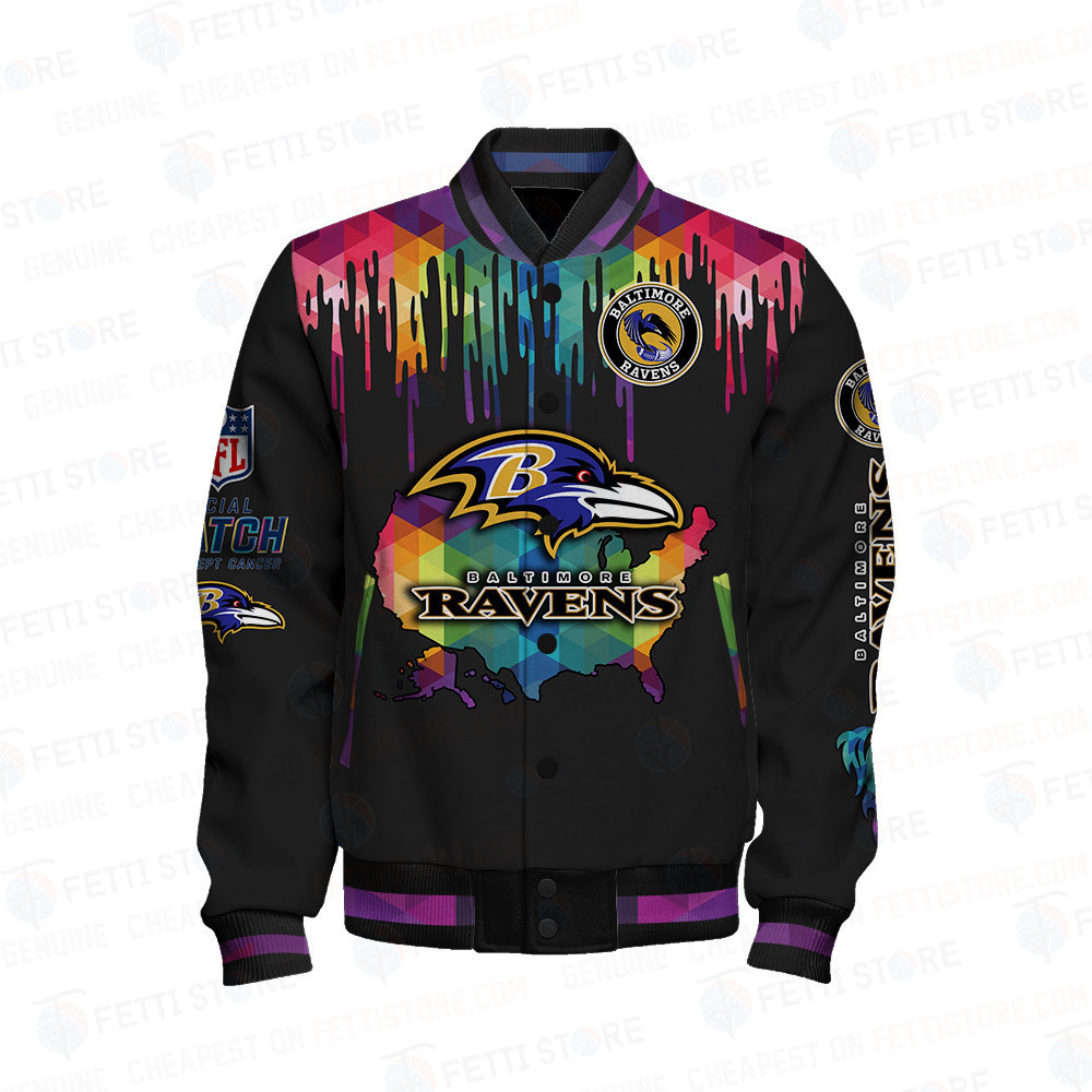 Baltimore Ravens - National Football League AOP Varsity Jacket V3 - Famjoys Baltimore Ravens - National Football League AOP Varsity Jacket V3 - Famjoys