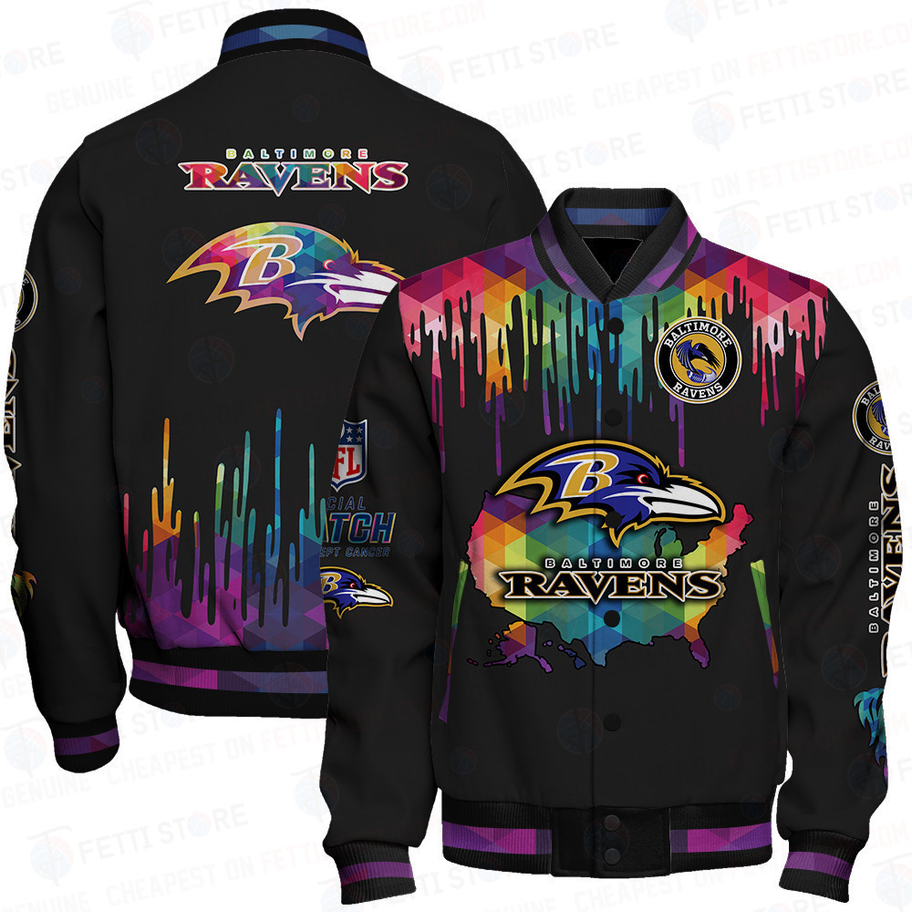 Baltimore Ravens - National Football League AOP Varsity Jacket V3 - Famjoys Baltimore Ravens - National Football League AOP Varsity Jacket V3 - Famjoys