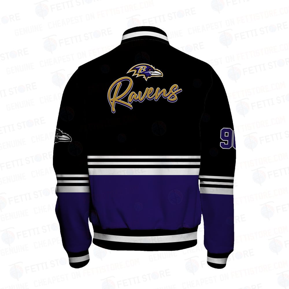 Baltimore Ravens - National Football League AOP Varsity Jacket V4 - Famjoys Baltimore Ravens - National Football League AOP Varsity Jacket V4 - Famjoys