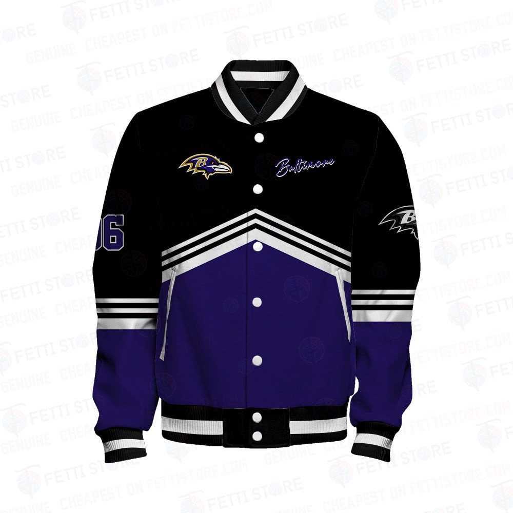 Baltimore Ravens - National Football League AOP Varsity Jacket V4 - Famjoys Baltimore Ravens - National Football League AOP Varsity Jacket V4 - Famjoys