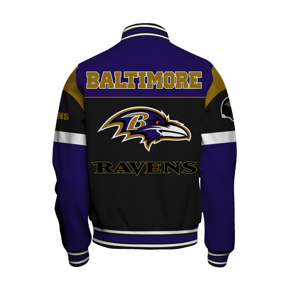 Baltimore Ravens National Football League - Feel The Power Unisex Varsity Jacket - Famjoys Baltimore Ravens National Football League - Feel The Power Unisex Varsity Jacket - Famjoys