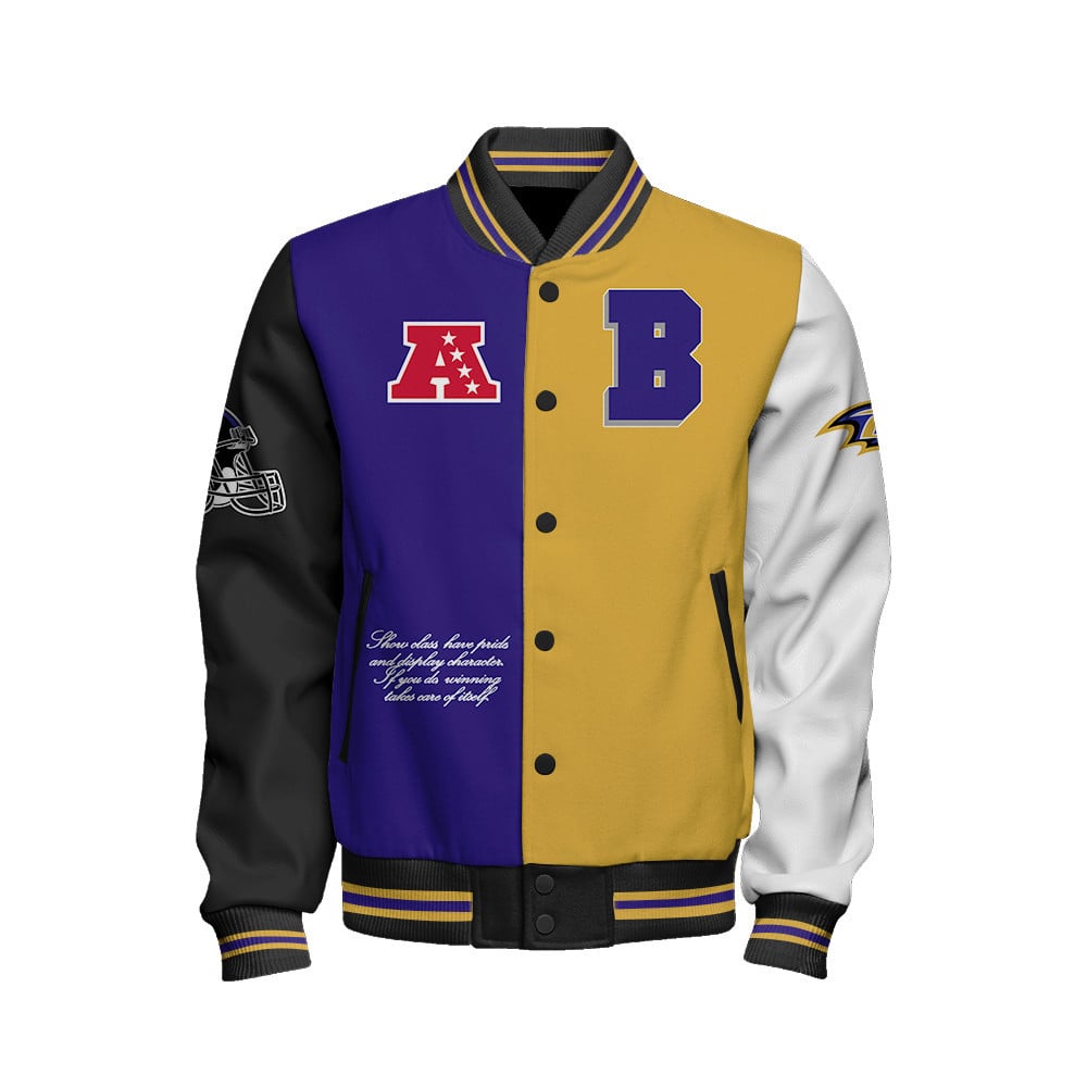 Baltimore Ravens National Football League Varsity Jacket STM V7 - Famjoys Baltimore Ravens National Football League Varsity Jacket STM V7 - Famjoys