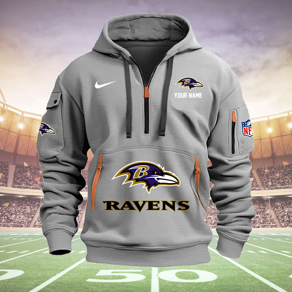Baltimore Ravens New Personalized Quarter Zip Hoodie AZBTQZH000022 - Famjoys Baltimore Ravens New Personalized Quarter Zip Hoodie AZBTQZH000022 - Famjoys