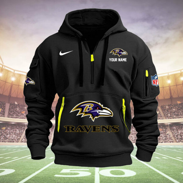 Baltimore Ravens New Personalized Quarter Zip Hoodie AZBTQZH000022 - Famjoys Baltimore Ravens New Personalized Quarter Zip Hoodie AZBTQZH000022 - Famjoys
