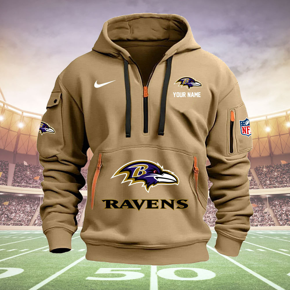Baltimore Ravens New Personalized Quarter Zip Hoodie AZBTQZH000022 - Famjoys Baltimore Ravens New Personalized Quarter Zip Hoodie AZBTQZH000022 - Famjoys