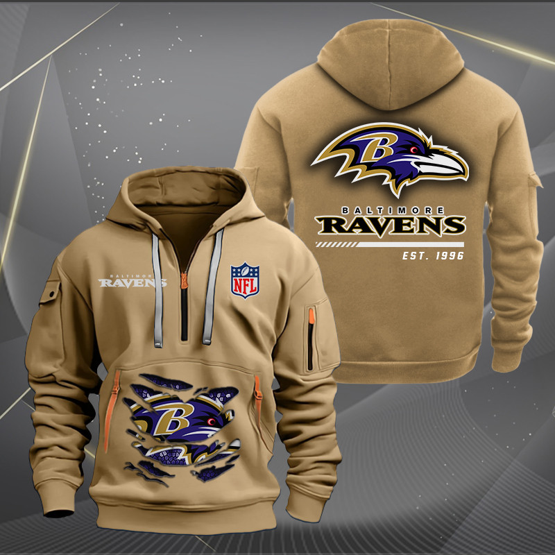 Baltimore Ravens New Personalized Quarter Zip Hoodie AZBTQZH000097 - Famjoys Baltimore Ravens New Personalized Quarter Zip Hoodie AZBTQZH000097 - Famjoys