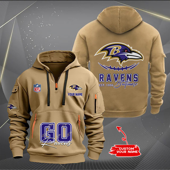 Baltimore Ravens New Personalized Quarter Zip Hoodie AZBTQZH000163 - Famjoys Baltimore Ravens New Personalized Quarter Zip Hoodie AZBTQZH000163 - Famjoys