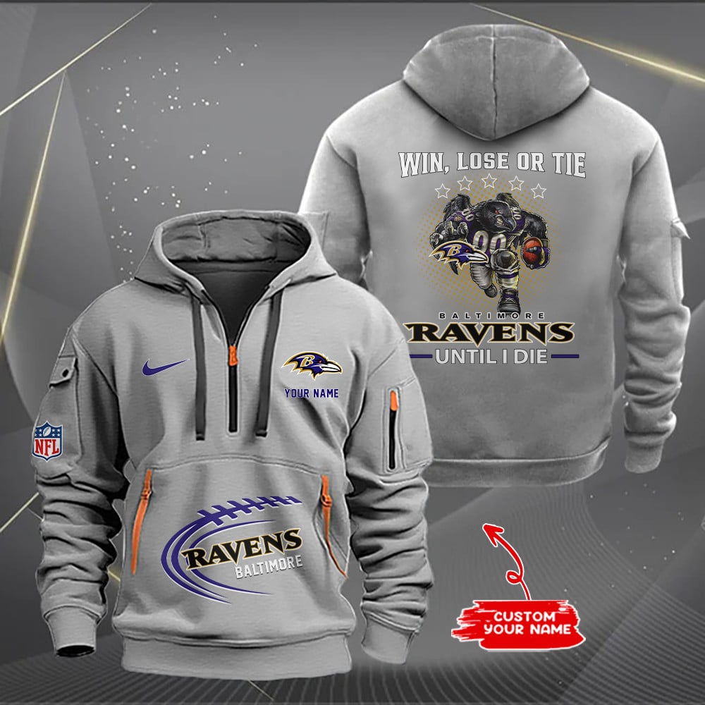 Baltimore Ravens New Personalized Quarter Zip Hoodie AZBTQZH000177 - Famjoys Baltimore Ravens New Personalized Quarter Zip Hoodie AZBTQZH000177 - Famjoys