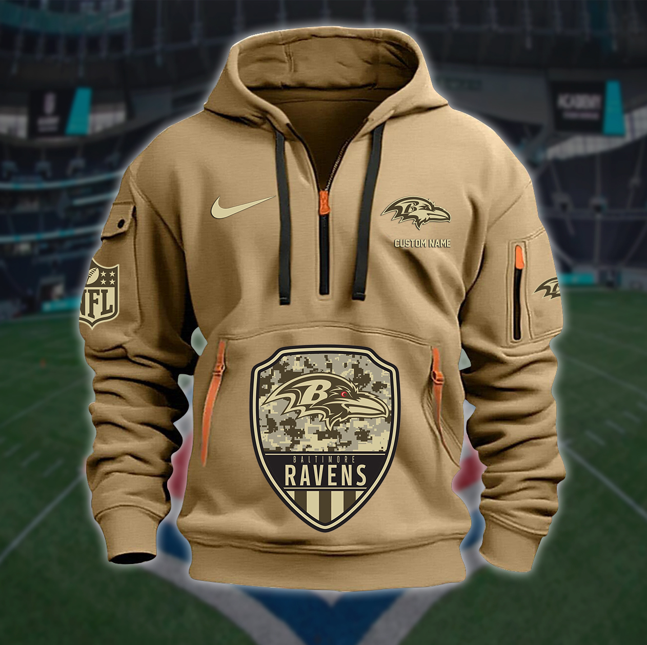 Baltimore Ravens New Personalized Quarter Zip Hoodie AZBTQZH000190 - Famjoys Baltimore Ravens New Personalized Quarter Zip Hoodie AZBTQZH000190 - Famjoys