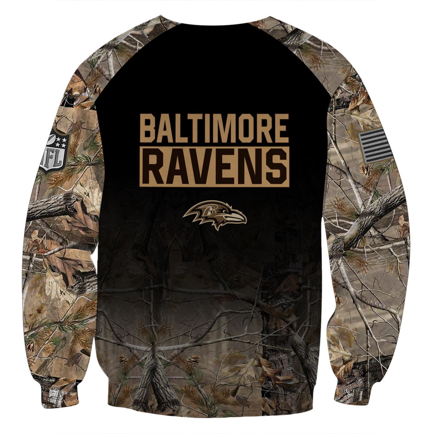Baltimore Ravens Personalized Hunting Camo Hoodie,T-Shirt, Sweatshirt, Zipper - Famjoys Baltimore Ravens Personalized Hunting Camo Hoodie,T-Shirt, Sweatshirt, Zipper - Famjoys
