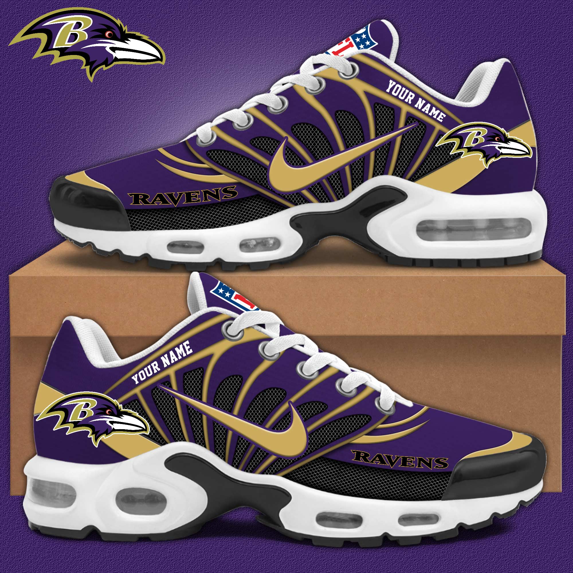 Baltimore Ravens Personalized Shoes - Famjoys Baltimore Ravens Personalized Shoes - Famjoys