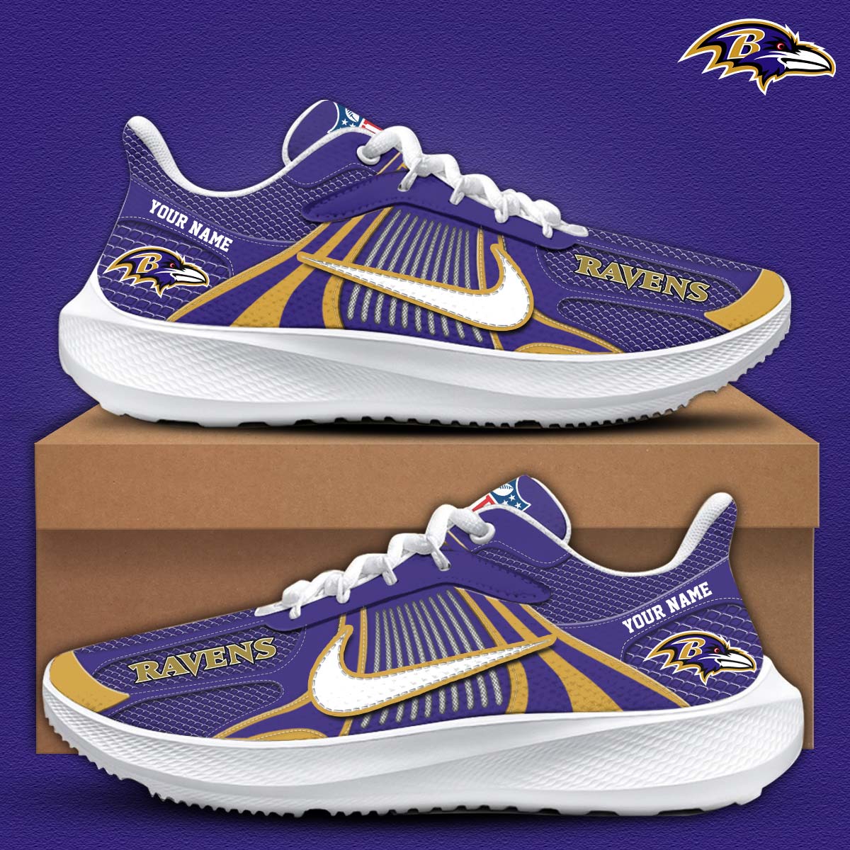 Baltimore Ravens Personalized Shoes - Famjoys Baltimore Ravens Personalized Shoes - Famjoys