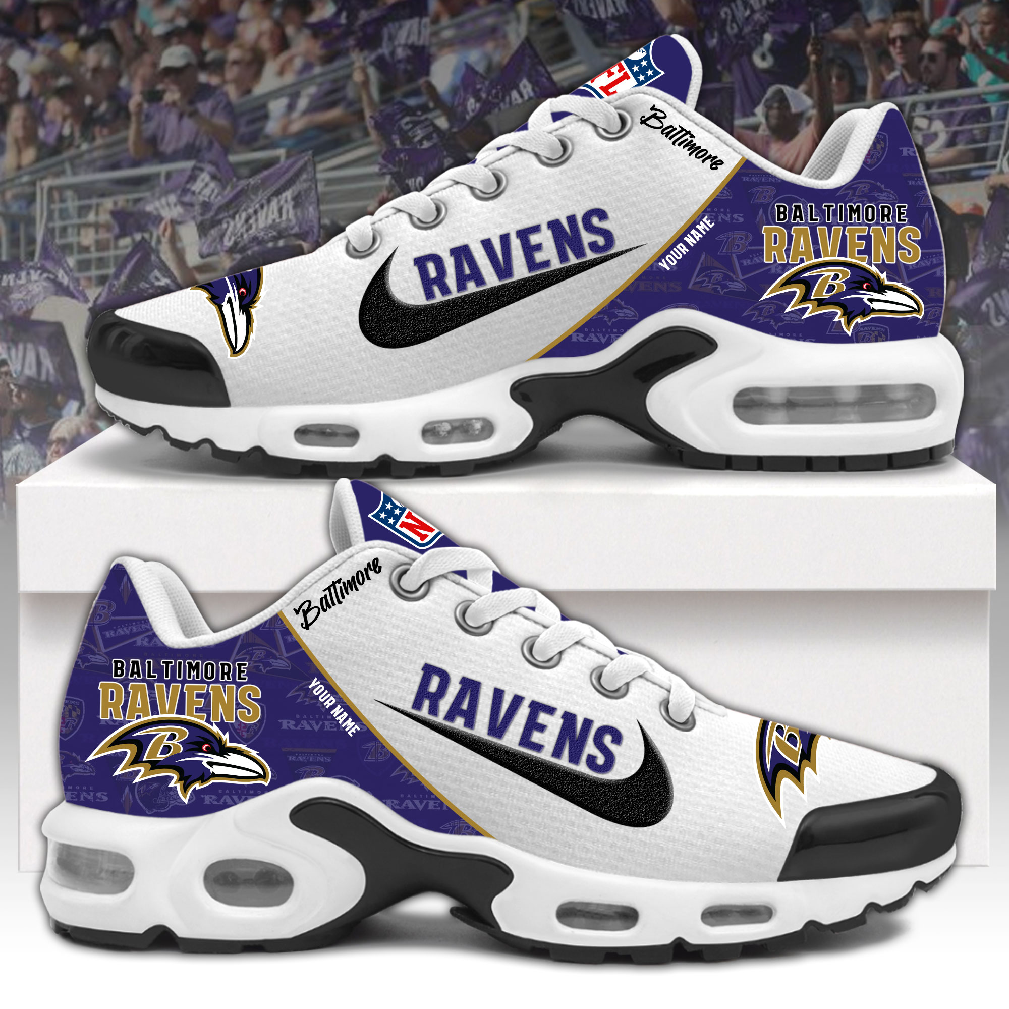 Baltimore Ravens Personalized Shoes - Famjoys Baltimore Ravens Personalized Shoes - Famjoys