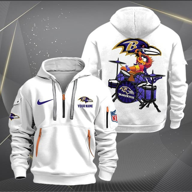 Baltimore Ravens Premium Personalized Quarter Zip Hoodie AZBTCQZH000003 - Famjoys Baltimore Ravens Premium Personalized Quarter Zip Hoodie AZBTCQZH000003 - Famjoys