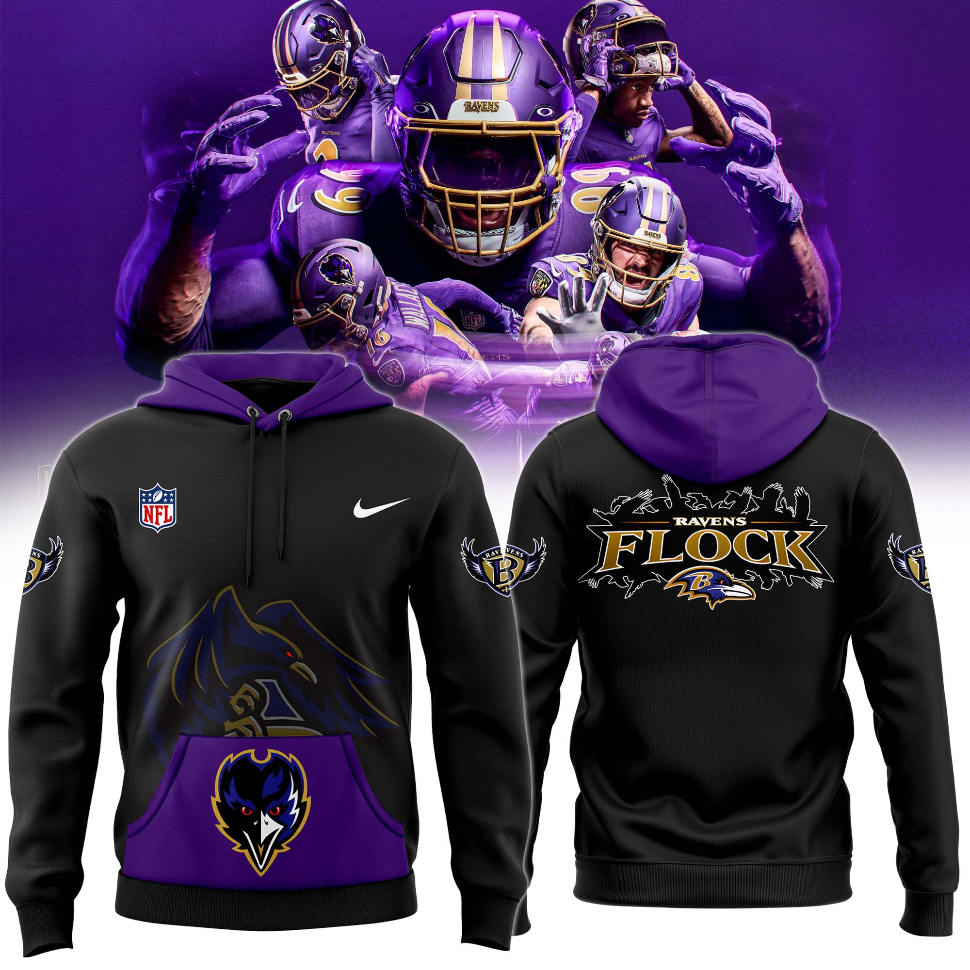 Baltimore Ravens Pullover Hoodie - Famjoys Baltimore Ravens Pullover Hoodie - Famjoys