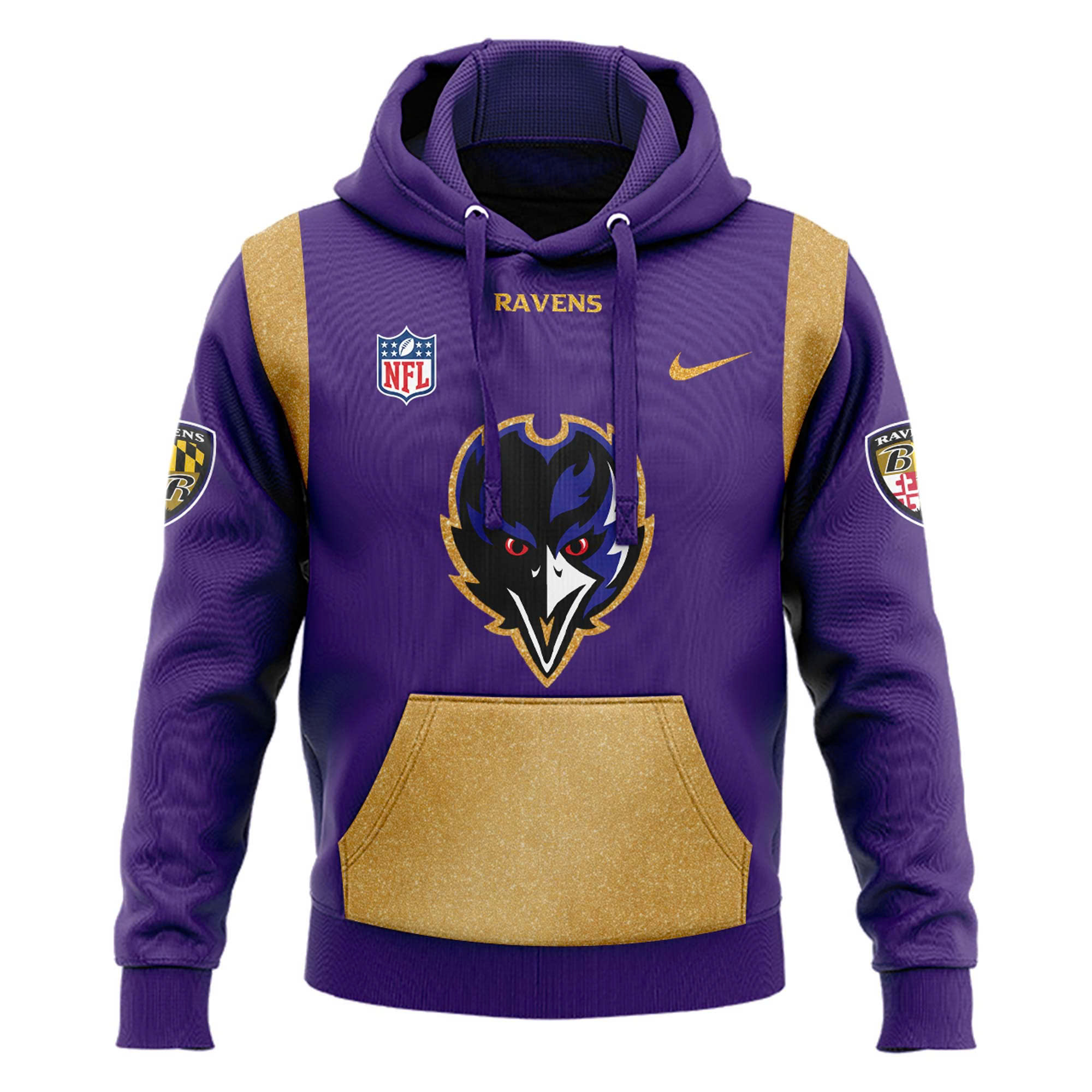 Baltimore Ravens Purple Rising Hoodie - Famjoys Baltimore Ravens Purple Rising Hoodie - Famjoys