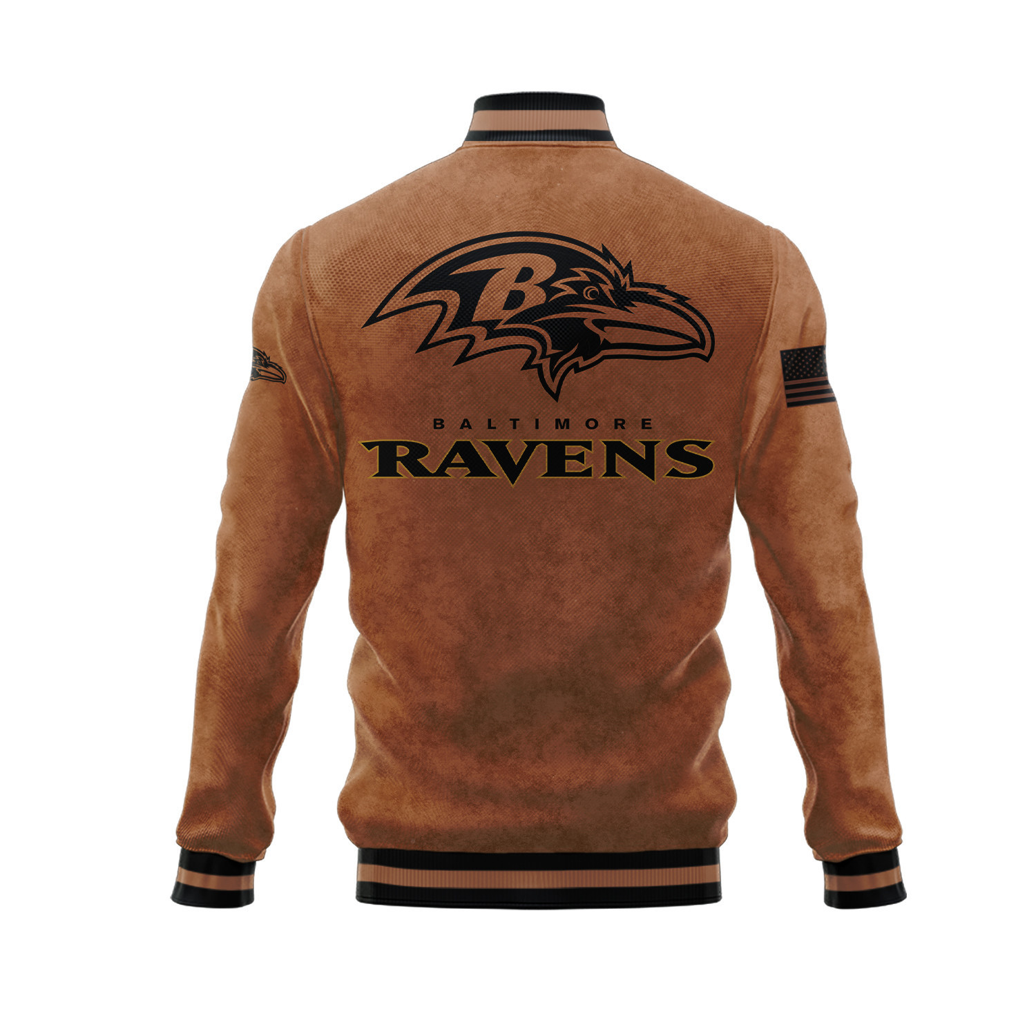 Baltimore Ravens Salute To Service Club Baseball Jacket Varsity Jacket - Brown - Famjoys Baltimore Ravens Salute To Service Club Baseball Jacket Varsity Jacket - Brown - Famjoys
