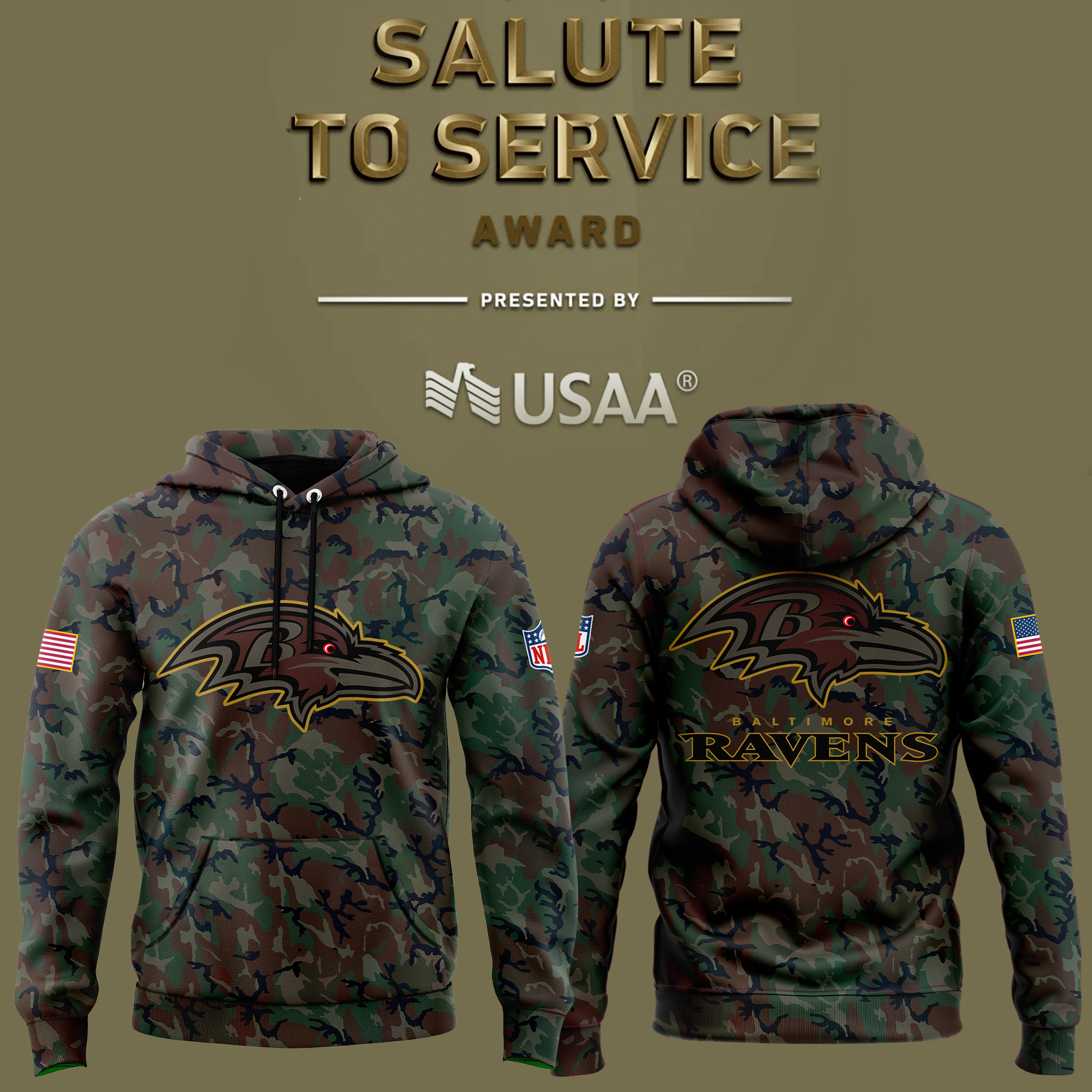 Baltimore Ravens Salute to Service Hoodie - Famjoys Baltimore Ravens Salute to Service Hoodie - Famjoys