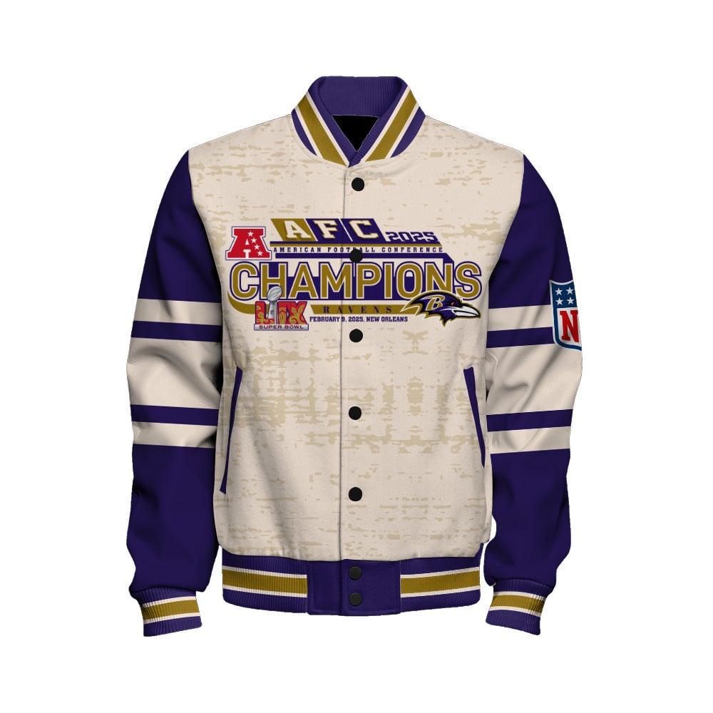 Baltimore Ravens Super Bowl 2025 Wear The Legacy Varsity Jacket - Famjoys Baltimore Ravens Super Bowl 2025 Wear The Legacy Varsity Jacket - Famjoys