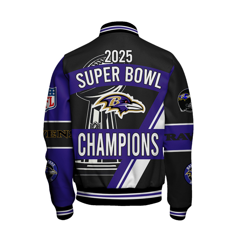 Baltimore Ravens Super Bowl Champions The Story Is Far From Over Varsity Jacket - Famjoys Baltimore Ravens Super Bowl Champions The Story Is Far From Over Varsity Jacket - Famjoys
