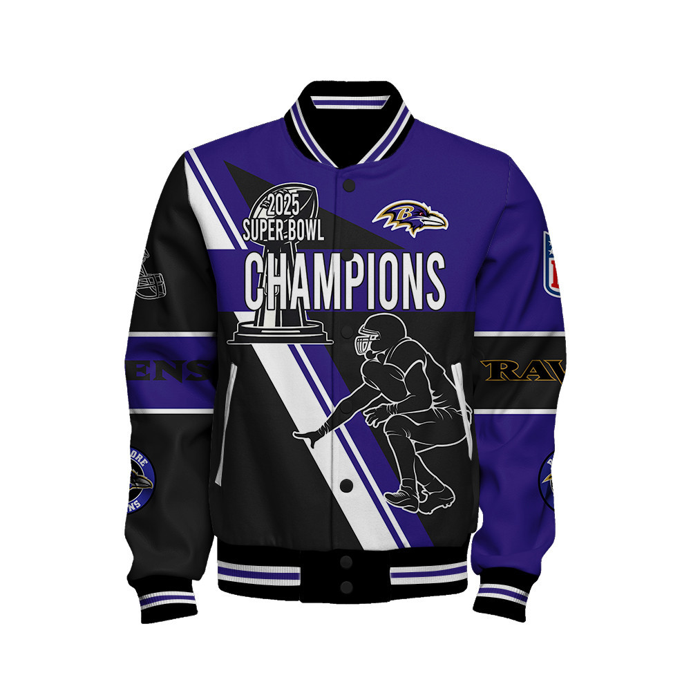 Baltimore Ravens Super Bowl Champions The Story Is Far From Over Varsity Jacket - Famjoys Baltimore Ravens Super Bowl Champions The Story Is Far From Over Varsity Jacket - Famjoys