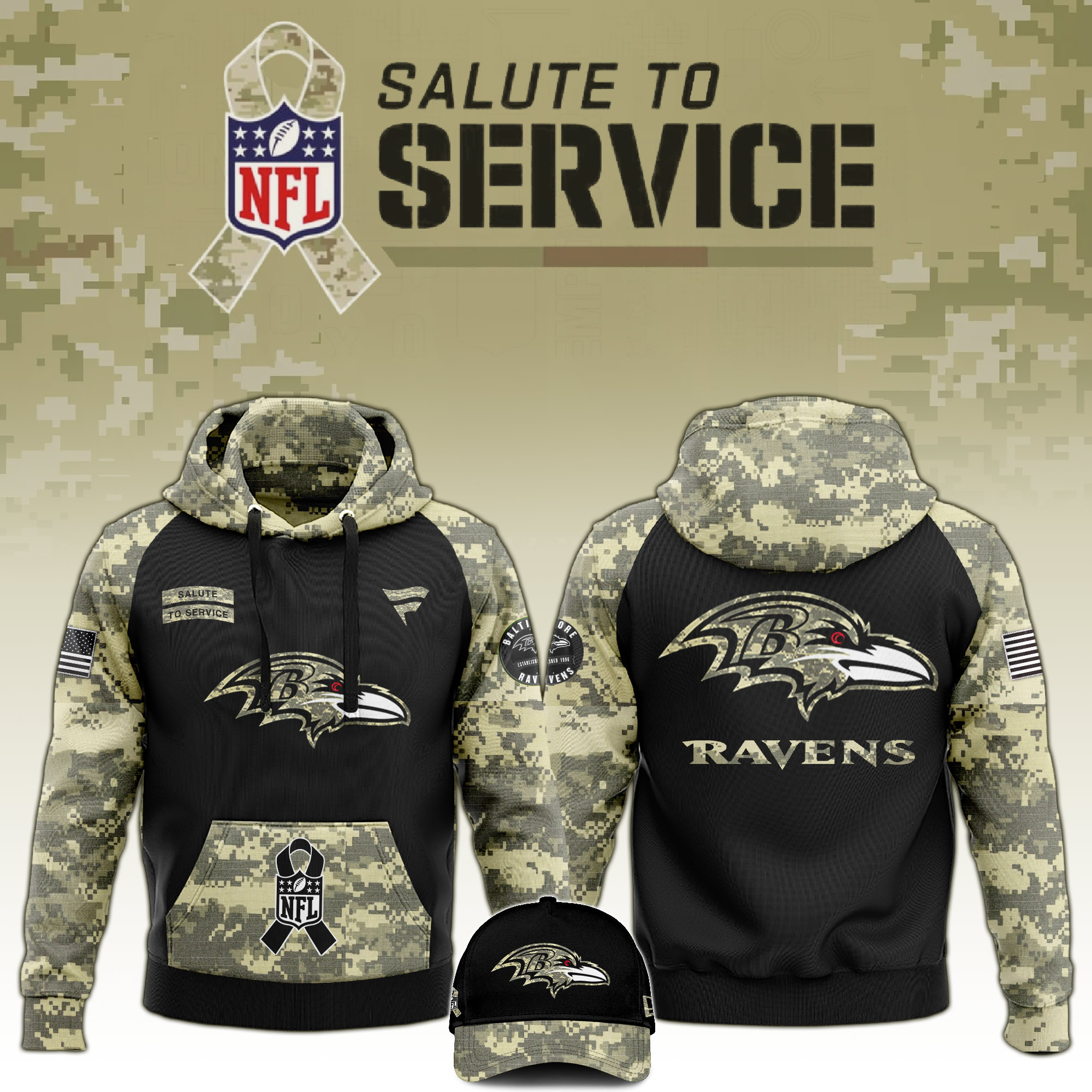Baltimore Ravens Veterans Day Hoodie 2
