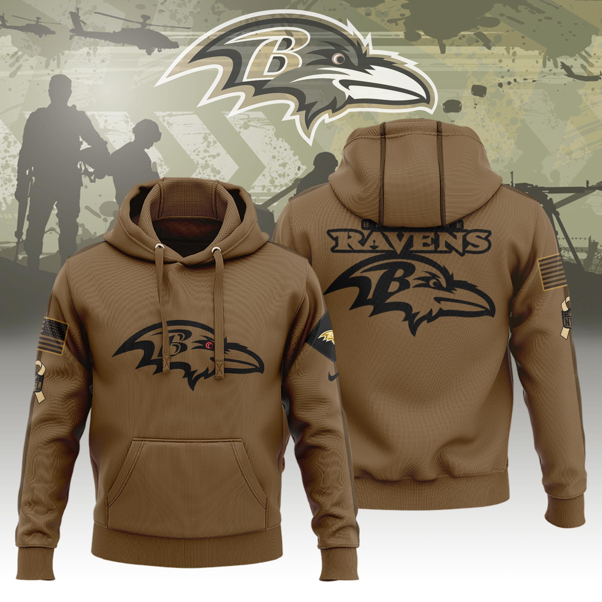 Baltimore Ravens Veterans Hoodie - Famjoys Baltimore Ravens Veterans Hoodie - Famjoys