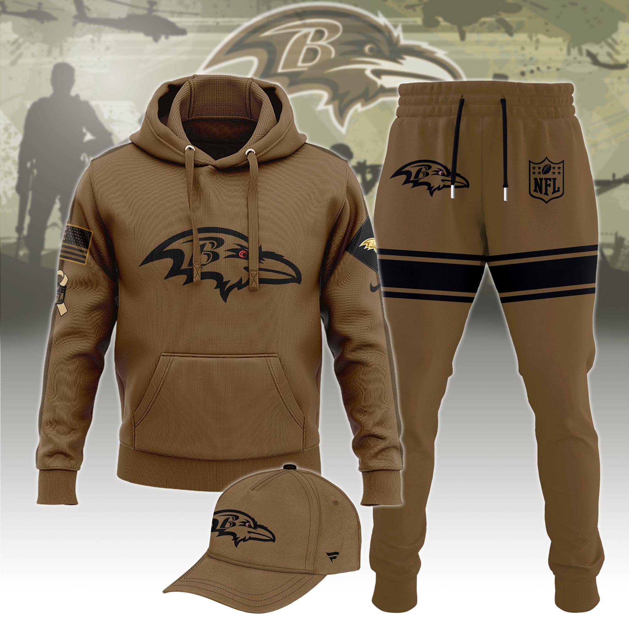 Baltimore Ravens Veterans Hoodie - Famjoys Baltimore Ravens Veterans Hoodie - Famjoys