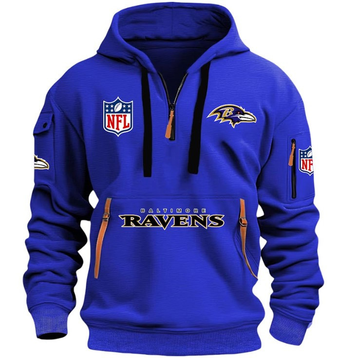 BAMTIMORERAVENS - HOODIE HALF ZIPPER - QTA405111341 - Famjoys BAMTIMORERAVENS - HOODIE HALF ZIPPER - QTA405111341 - Famjoys