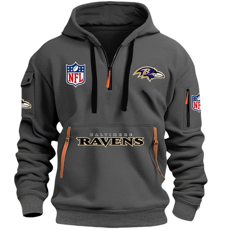 BAMTIMORERAVENS - HOODIE HALF ZIPPER - QTA405111341 - Famjoys BAMTIMORERAVENS - HOODIE HALF ZIPPER - QTA405111341 - Famjoys