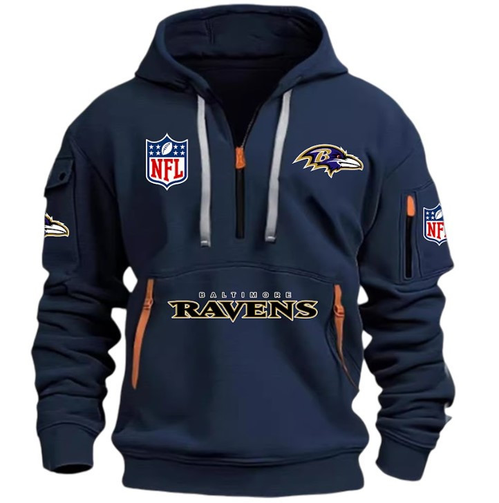 BAMTIMORERAVENS - HOODIE HALF ZIPPER - QTA405111341 - Famjoys BAMTIMORERAVENS - HOODIE HALF ZIPPER - QTA405111341 - Famjoys