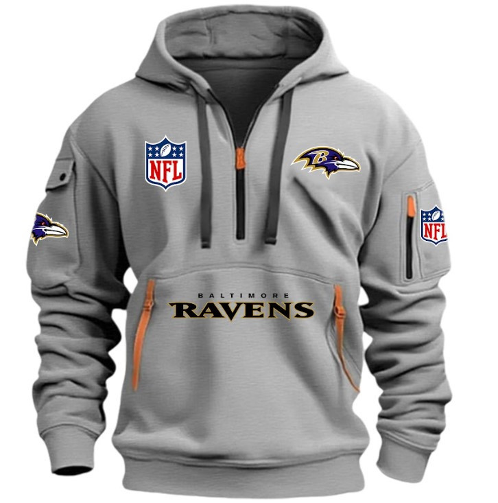 BAMTIMORERAVENS - HOODIE HALF ZIPPER - QTA405111341 - Famjoys BAMTIMORERAVENS - HOODIE HALF ZIPPER - QTA405111341 - Famjoys