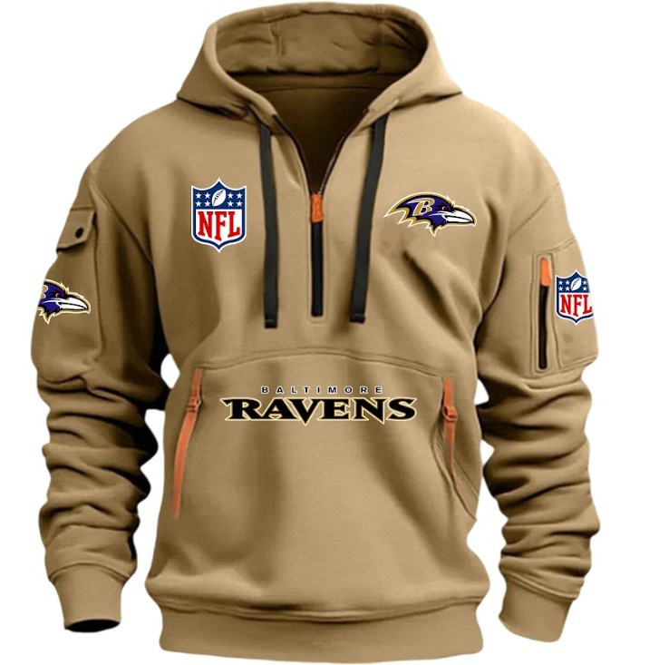 BAMTIMORERAVENS - HOODIE HALF ZIPPER - QTA405111341 - Famjoys BAMTIMORERAVENS - HOODIE HALF ZIPPER - QTA405111341 - Famjoys