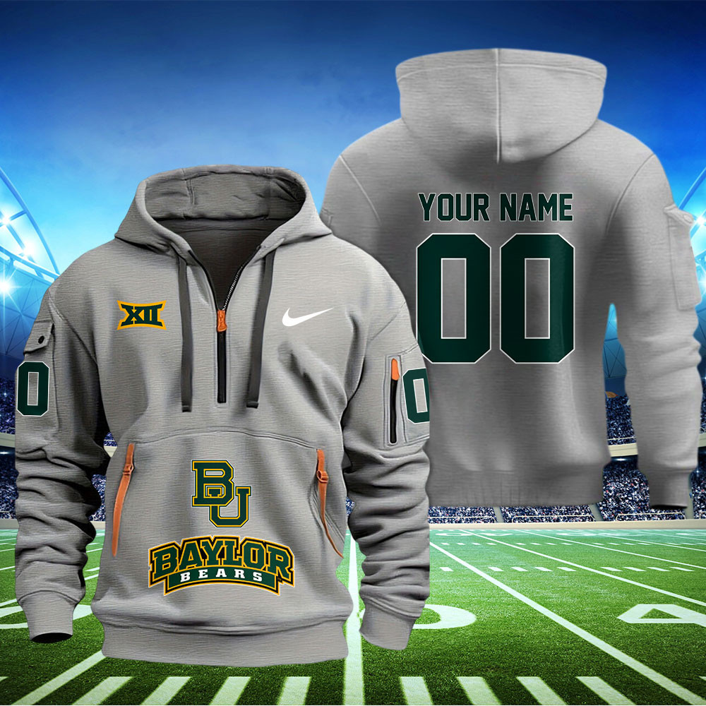 Baylor Bears Football Quarter Zip Hoodie - Famjoys Baylor Bears Football Quarter Zip Hoodie - Famjoys