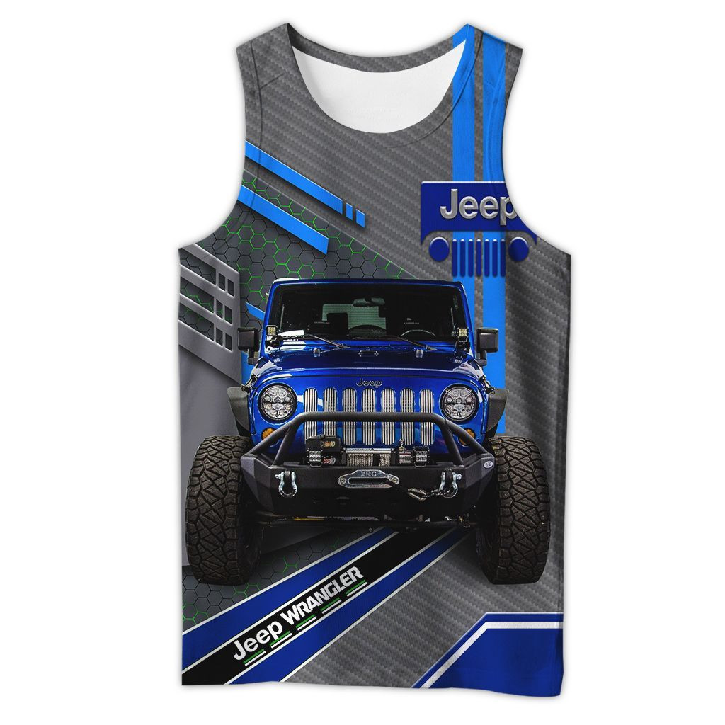 Beautiful Jeep Wrangler Blue 3D All Over Printed Clothes J24 - Famjoys Beautiful Jeep Wrangler Blue 3D All Over Printed Clothes J24 - Famjoys