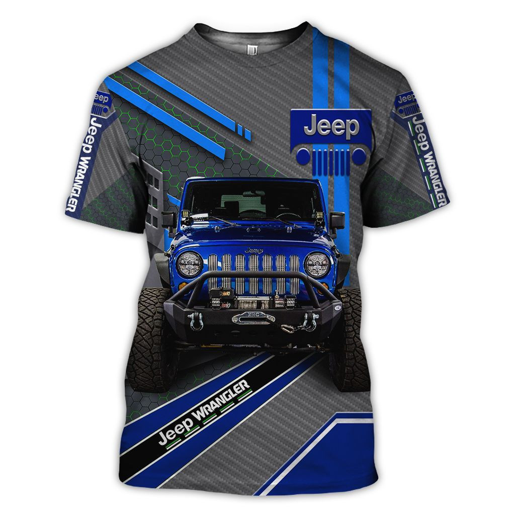 Beautiful Jeep Wrangler Blue 3D All Over Printed Clothes J24 - Famjoys Beautiful Jeep Wrangler Blue 3D All Over Printed Clothes J24 - Famjoys