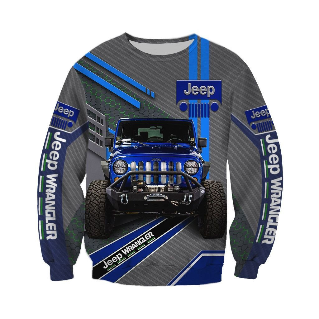Beautiful Jeep Wrangler Blue 3D All Over Printed Clothes J24 - Famjoys Beautiful Jeep Wrangler Blue 3D All Over Printed Clothes J24 - Famjoys